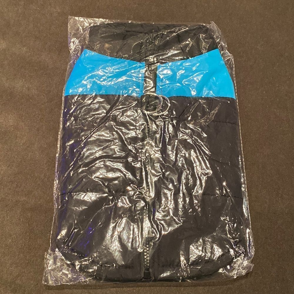 Dog Coat Black & Blue ZipUp No Pull Design D-Rings to attach Leash Size L NEW - Picture 6 of 7
